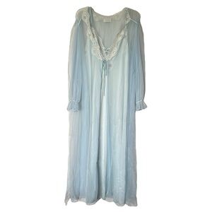 Vintage Blue Lace Trim Nightgown